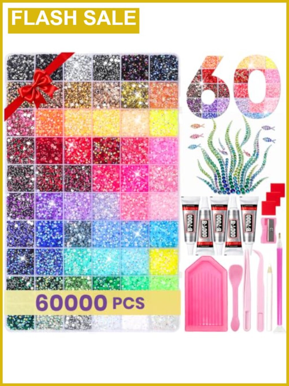 Jelly Rhinestones Bedazzling Kit 60000PCS Resin 3mm DIY Craft Nail Art